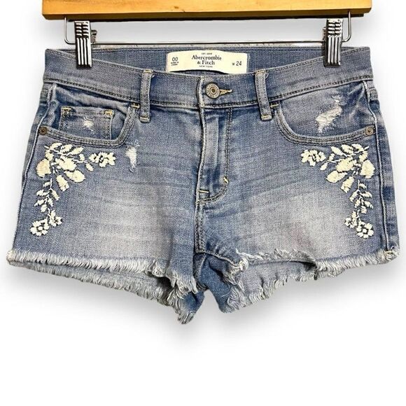 Abercrombie and Fitch Cut Off Shorts Embroidered - Picture 1 of 8
